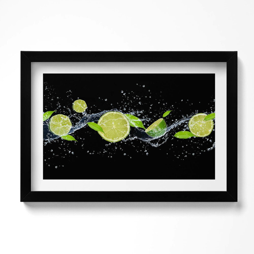 Tablou living cu rama original Apă de mentă cu lime