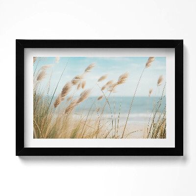 Tablou rama original Peisaj de iarbă de plajă și stil boho marin