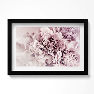 Tablou living cu rama original Petale de bujor roz pal