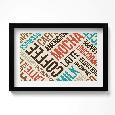 Tablou rama original Semne de bucătărie - Nume de cafea