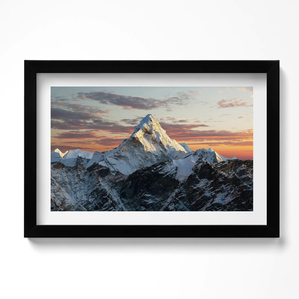 Tablou rama original Vârf de munte acoperit de zăpadă