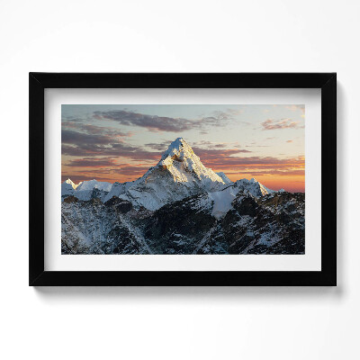 Tablou rama original Vârf de munte acoperit de zăpadă