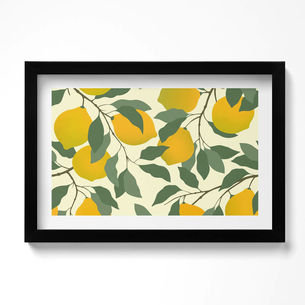 Tablou rama original Ilustrație pentru bucătăria lămâilor siciliene