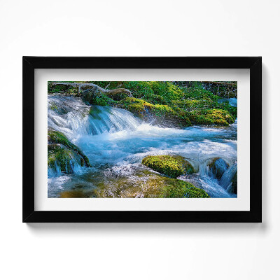 Tablou living cu rama original Un pârâu repetat în pădure