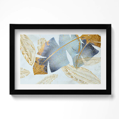 Tablou rama original Frunze de bananier glamour cu aur