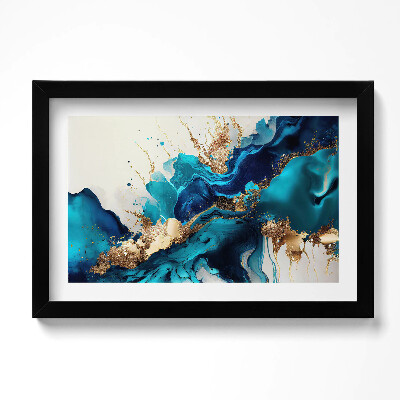 Tablou rama original Rezumat lichid cu aur