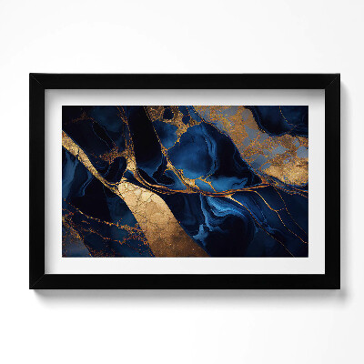 Tablou living cu rama original Textură abstractă de marmură și aur