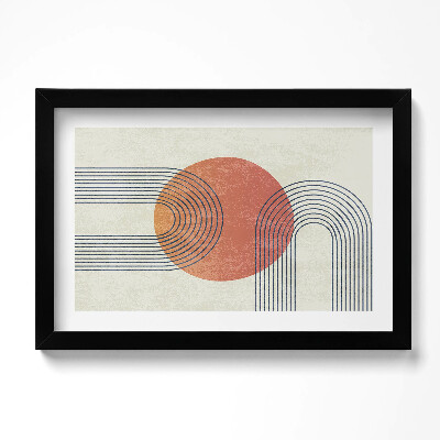 Tablou living cu rama original Linii și cercuri de artă modernă