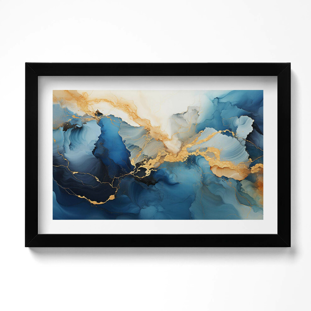 Tablou rama original Rezumat lichid cu aur