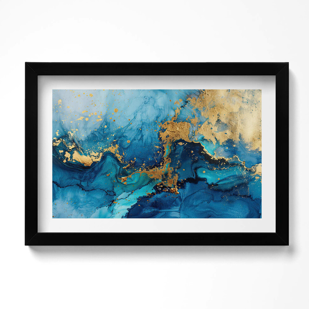 Tablou living cu rama original Glamour abstract cu aur