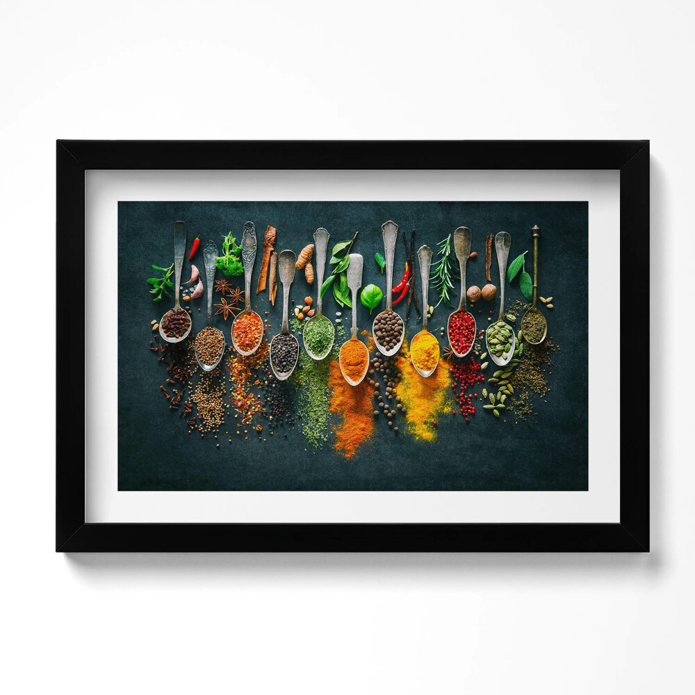 Tablou rama original Linguri cu condimente colorate