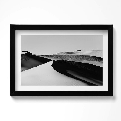 Tablou living cu rama original Peisaj deșertic minimalist alb-negru