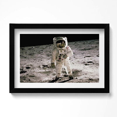 Tablou rama original Primul om pe Lună - Fotografie NASA