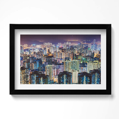 Tablou living cu rama original Orașul iluminat noaptea