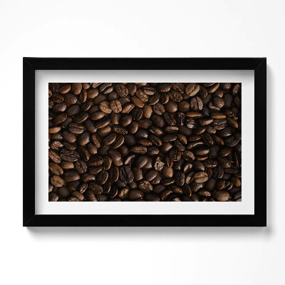 Tablou living cu rama original boabe de cafea Arabica