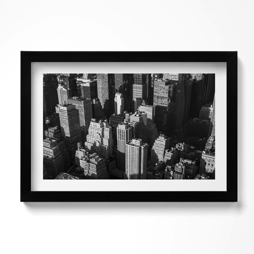 Tablou rama original Arhitectura orașului alb-negru