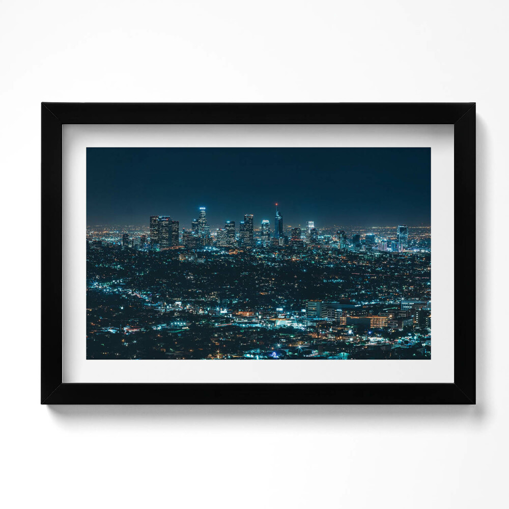 Tablou living cu rama original Oraș mare iluminat noaptea panoramă