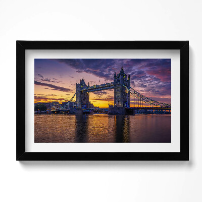 Tablou rama original Podul Brooklyn și suprafața apei din Londra