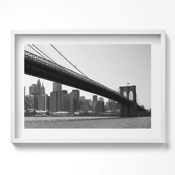 Tablou living cu rama excepţional Podul Brooklyn din New York