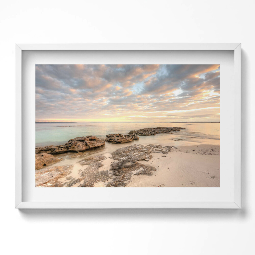 Tablou living cu rama excepţional Peisaj de plajă, mare și cer