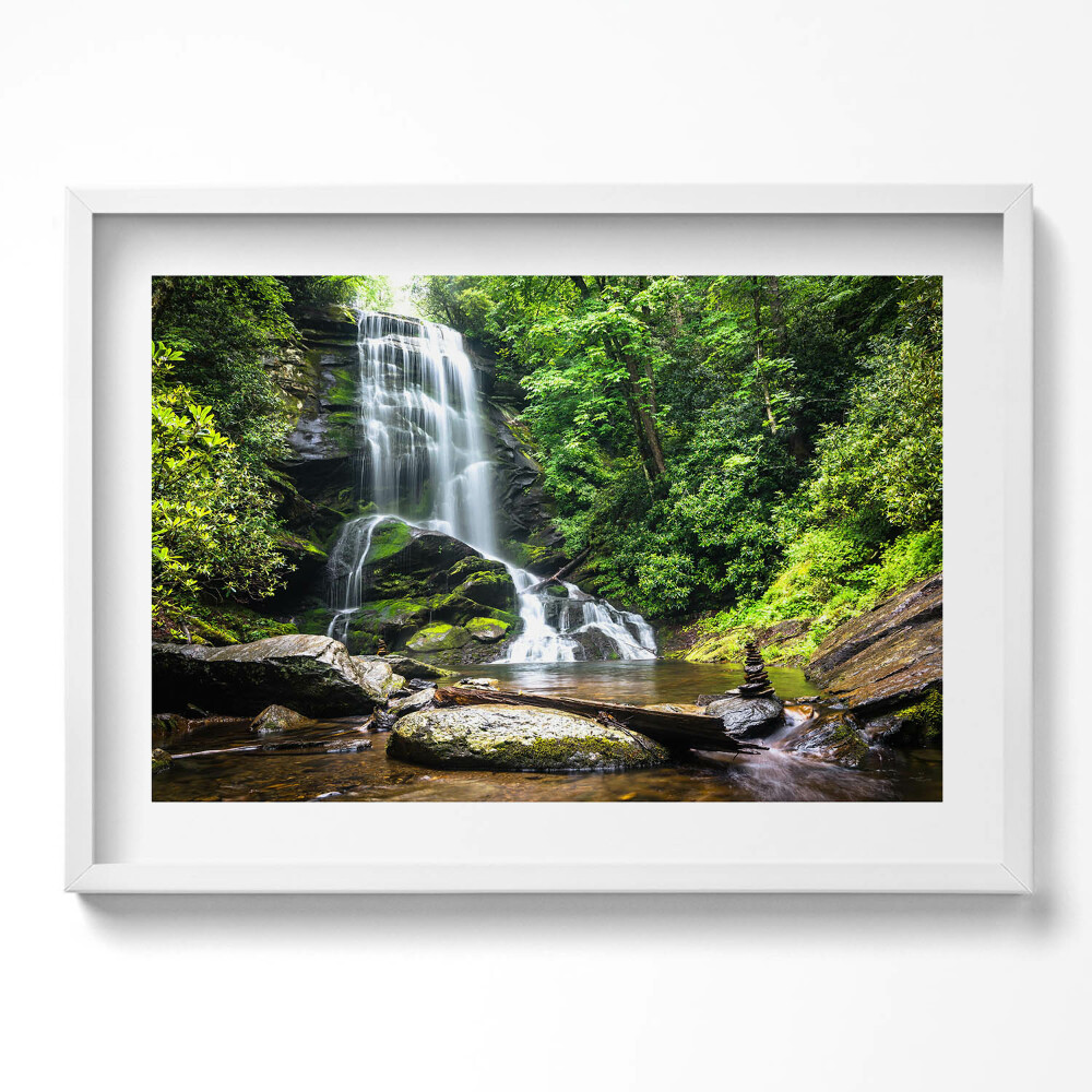 Tablou living cu rama excepţional Pădurea cu cascade