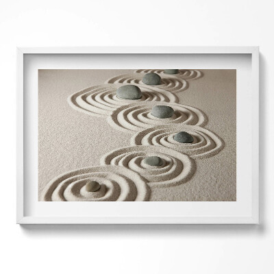 Tablou rama excepţional Zen - pietre pe cercuri de nisip