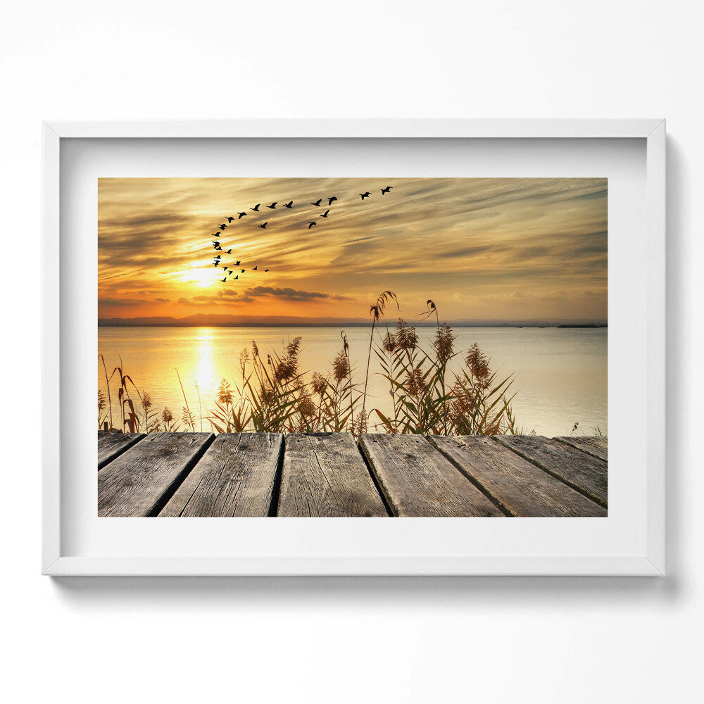 Tablou living cu rama excepţional Dig la apus