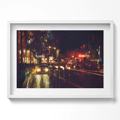 Tablou rama excepţional Oraș pictat încețoșat