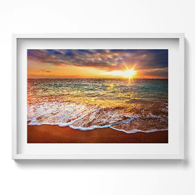 Tablou rama excepţional Valurile mării la apus