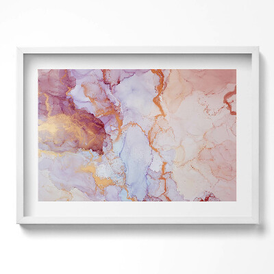 Tablou living cu rama excepţional Marmură aurie roz