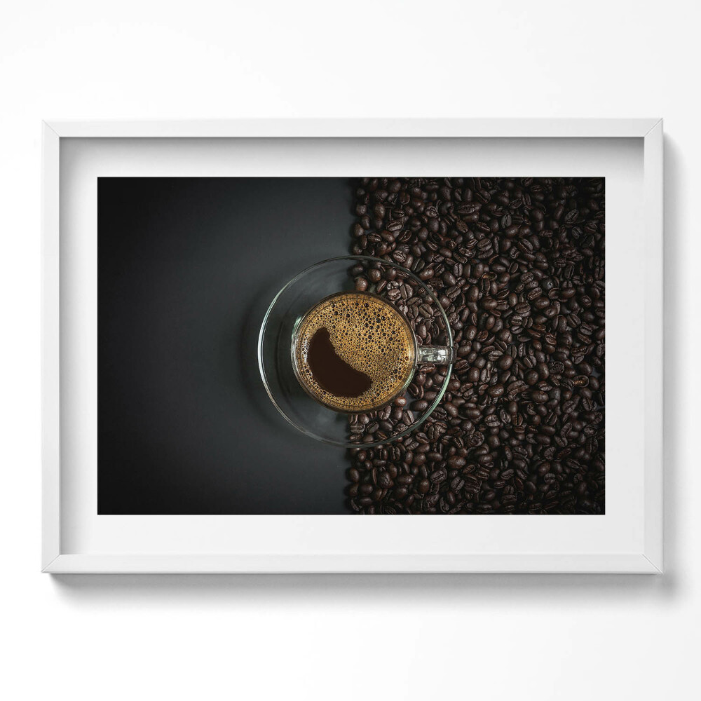 Tablou living cu rama excepţional Cafea și boabe