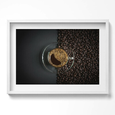 Tablou living cu rama excepţional Cafea și boabe