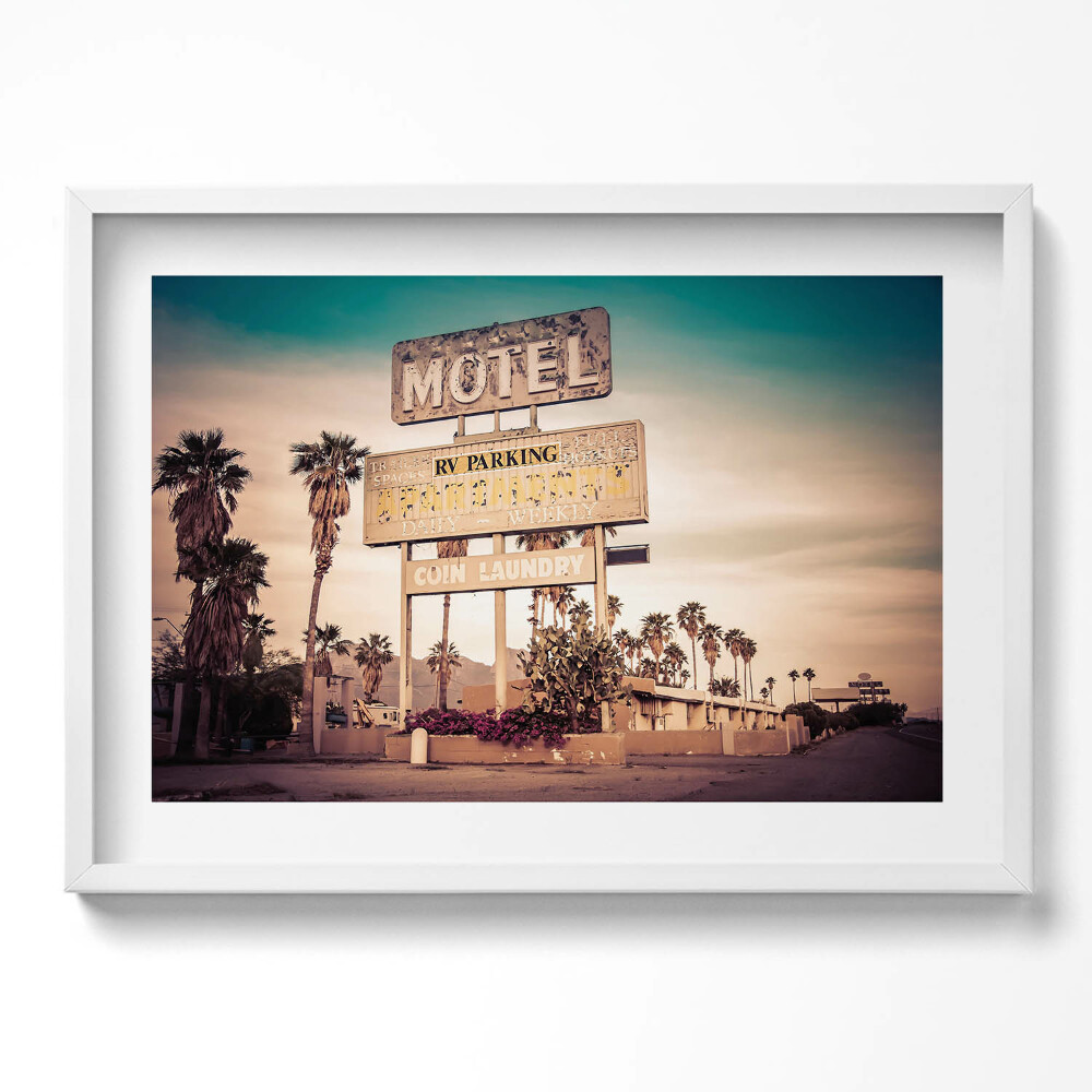 Tablou rama excepţional Indicator de motel pe marginea drumului SUA
