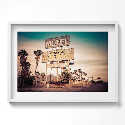 Tablou rama excepţional Indicator de motel pe marginea drumului SUA