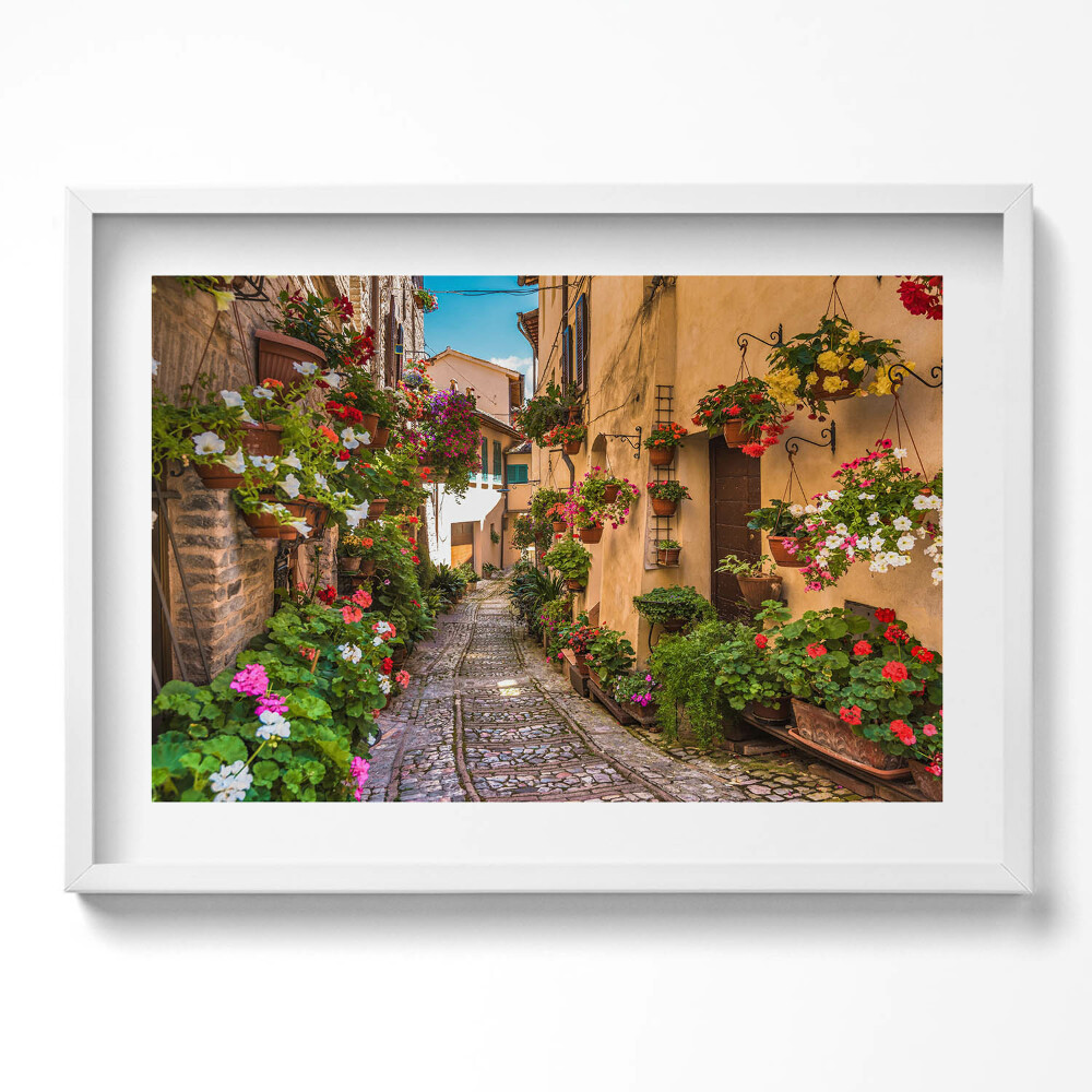 Tablou rama excepţional Strada Florilor din orașul umbrian