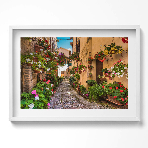 Tablou rama excepţional Strada Florilor din orașul umbrian