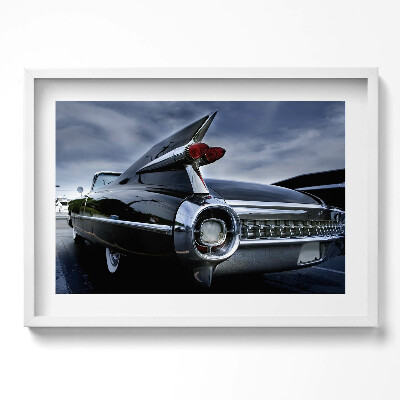 Tablou rama excepţional Mașină de epocă Cadillac negru