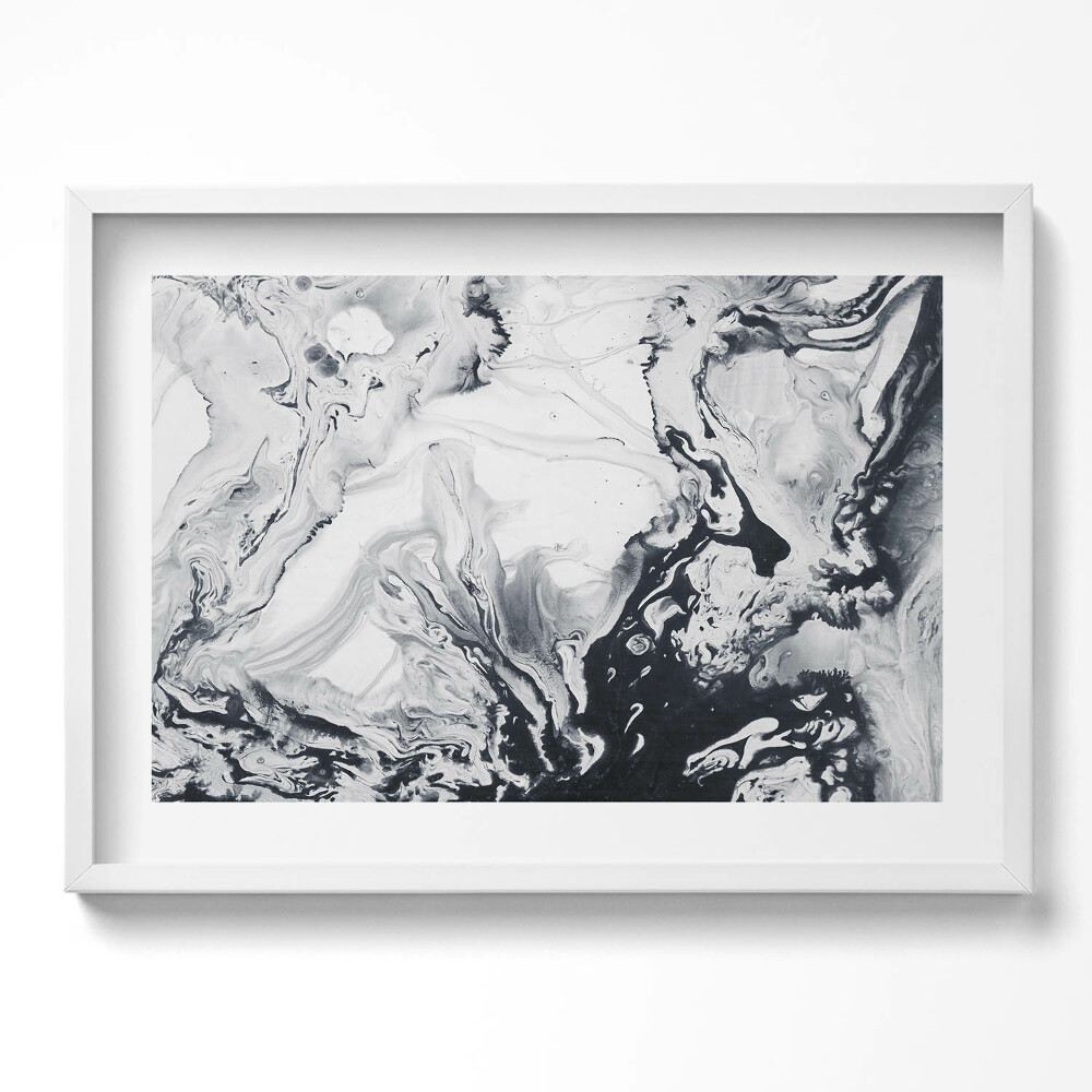 Tablou living cu rama excepţional Abstractizare cu cerneală - Marmură de cerneală