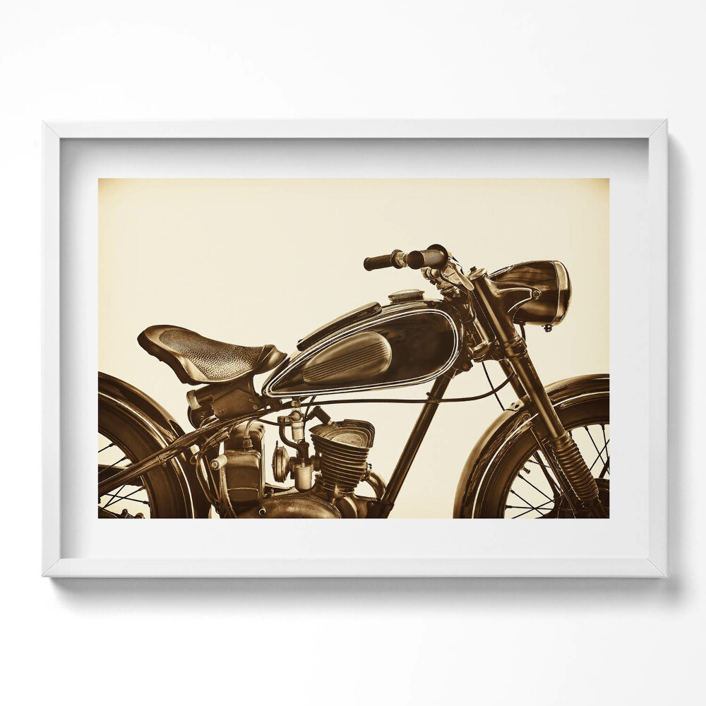 Tablou living cu rama excepţional Retro sepia - Motocicletă de epocă