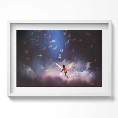 Tablou rama excepţional Băiat cu aripi de înger