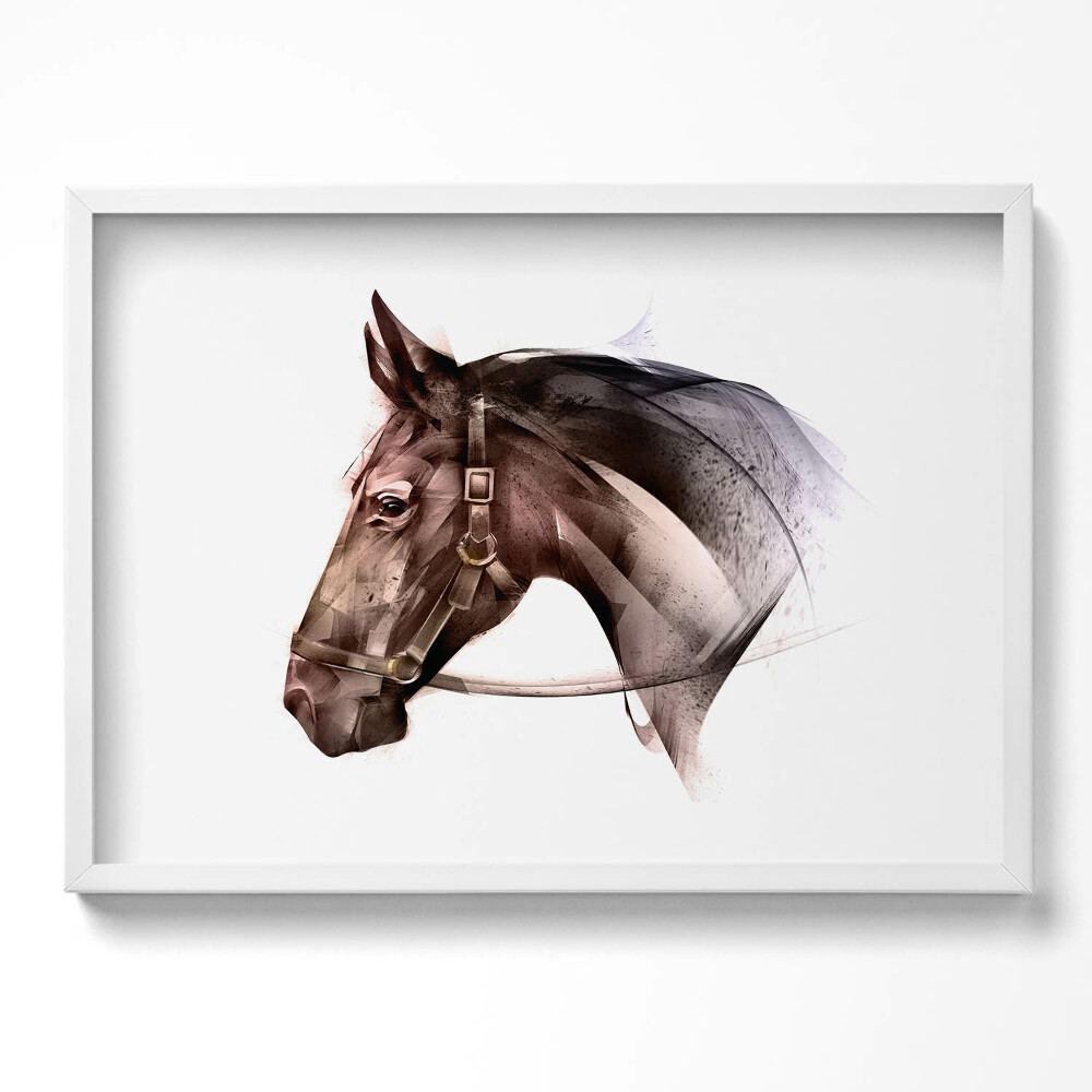 Tablou rama excepţional Profil de cal pictat