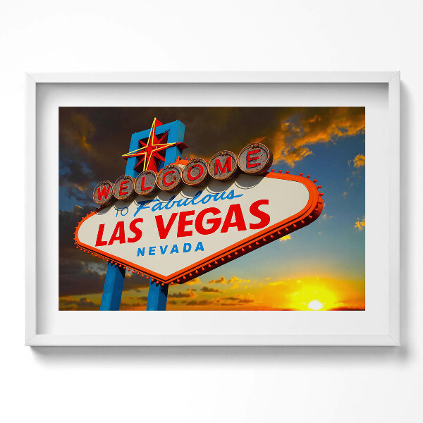 Tablou rama excepţional Semnul Las Vegas la apus