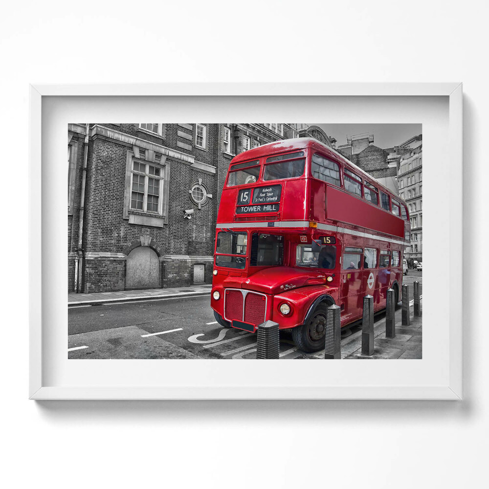 Tablou living cu rama excepţional Autobuz roșu cu etaj