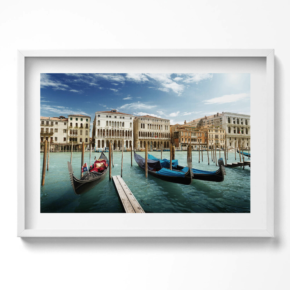Tablou rama excepţional Gondole Veneția Italia