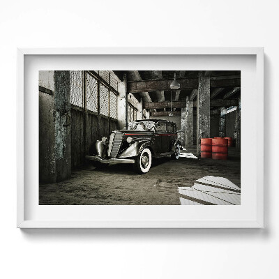 Tablou living cu rama excepţional Mașină clasică într-o fabrică veche