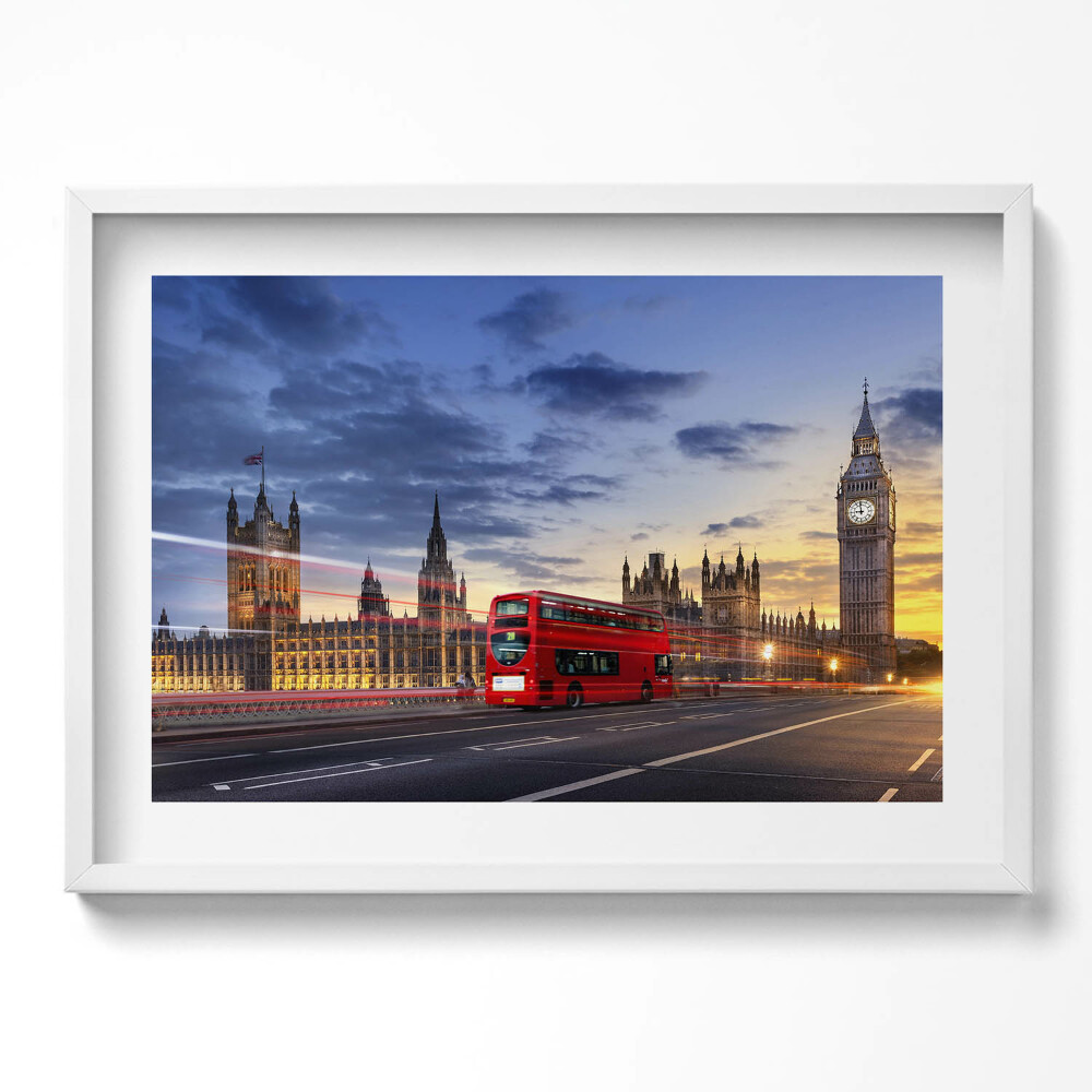 Tablou rama excepţional Autobuz roșu în Londra