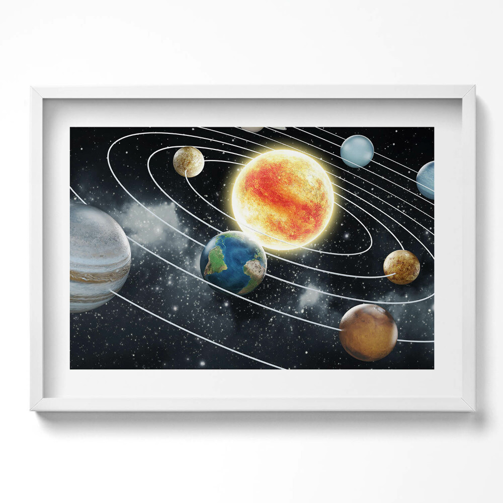 Tablou living cu rama excepţional Sistemul solar