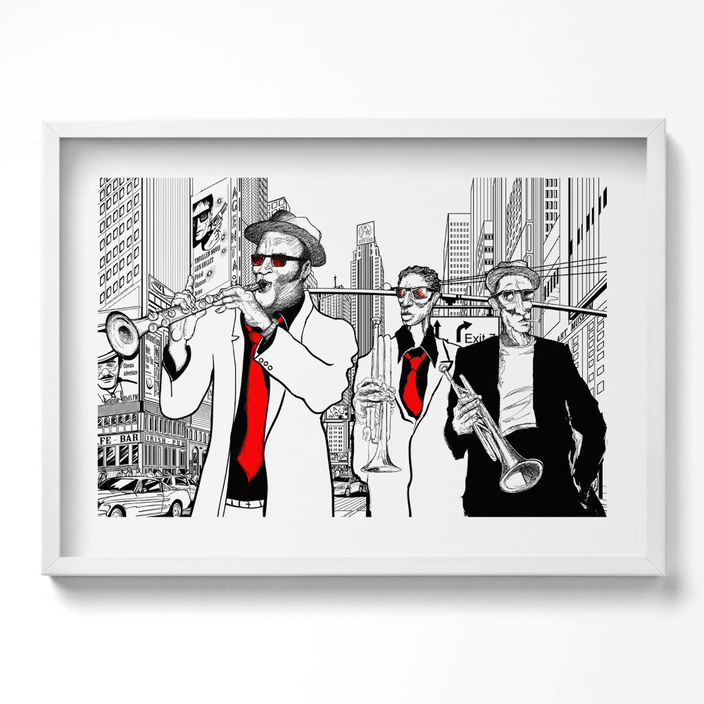 Tablou living cu rama excepţional Trupă de jazz