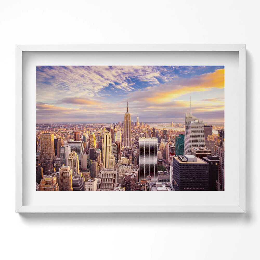 Tablou rama excepţional Apus de soare New York