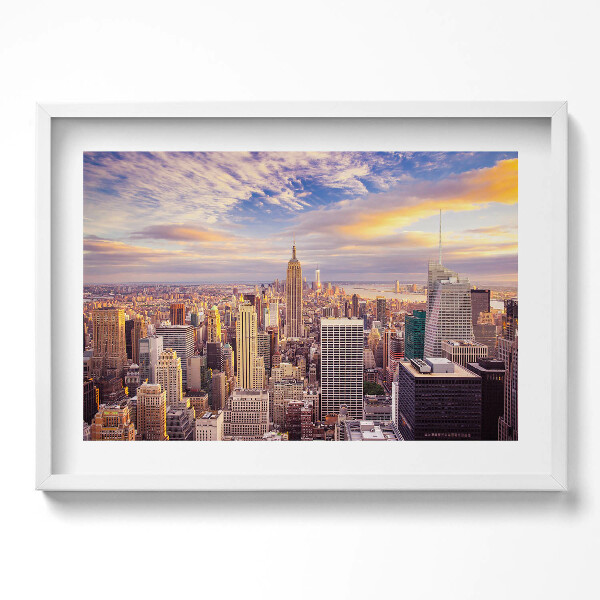 Tablou rama excepţional Apus de soare New York